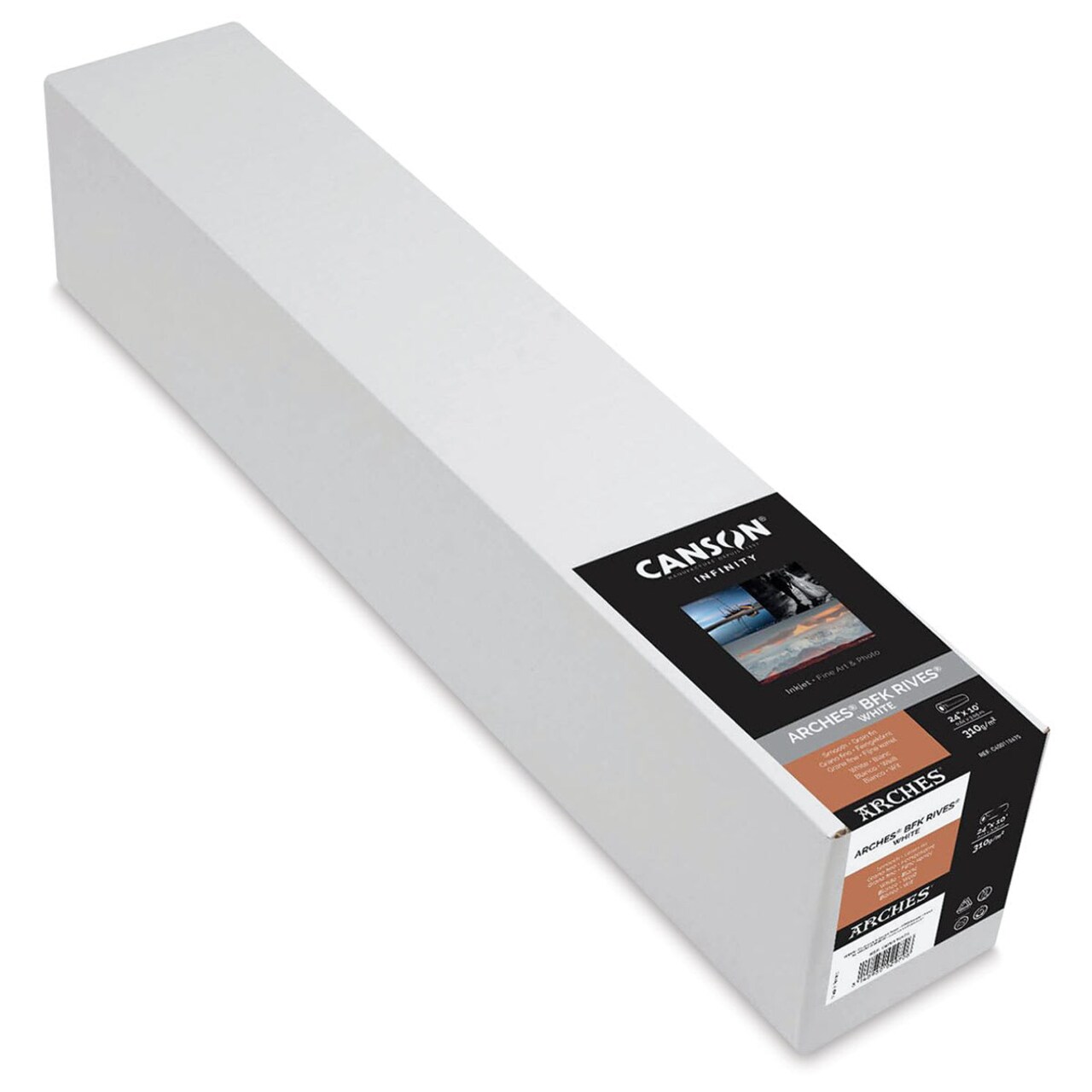 Canson Infinity Arches BFK Rives Inkjet Fine Art and Photo Paper - 24" x 10 ft, White, 310 gsm, Roll